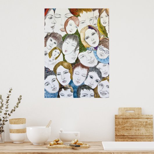 群衆の顔 ポスター (キッチン)