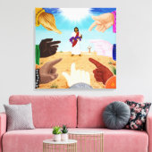 群衆は笑っ絵を描た キャンバスプリント (インサイチュ (リビング))