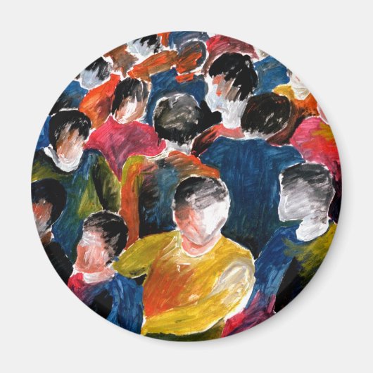 群衆 – 冷蔵庫用マグネット。 マグネット (正面)