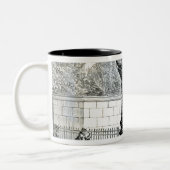 群集は空気の時計を賞賛します ツートーンマグカップ (左)