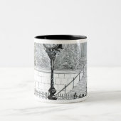 群集は空気の時計を賞賛します ツートーンマグカップ (中央)