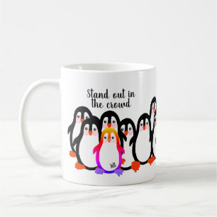 群集ペンギンの中で目立つ コーヒーマグカップ