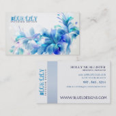 群青色ユリの名刺 名刺 (正面/裏面)