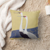 群鶴図屏風の（の部分の）、其一は(詳細)、Kiitsu伸ばします クッション (ブランケット)