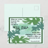 義と緑の葉の箴言11:28 ポストカード (正面/裏面)