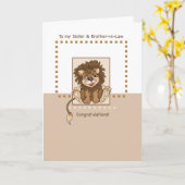 義兄と妹のベビー カード (黄色い花)