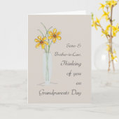 義兄と義兄の祖父母の日考えるの カード (黄色い花)