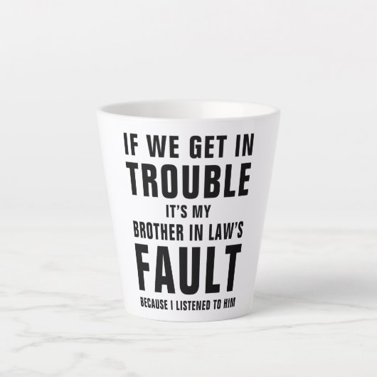 義兄の過ちことわざ カフェラテマグ (正面)