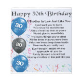 義兄30歳 ノートパッド (正面)