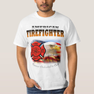 義務に捧げられるアメリカの消防士 Tシャツ