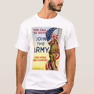 義務への呼出し-家および国のための軍隊に加わって下さい Tシャツ