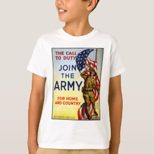 義務への呼出し-軍隊WWIポスターを結合して下さい Tシャツ