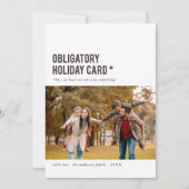 義務的なホリデーカーおもしろいド休日のフォトカード シーズンカード (正面)