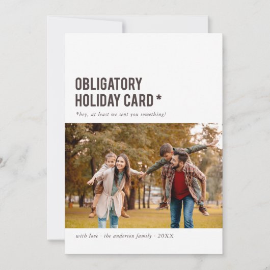 義務的なホリデーカーおもしろいド休日のフォトカード シーズンカード (正面)