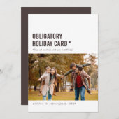 義務的なホリデーカーおもしろいド休日のフォトカード シーズンカード (正面/裏面)