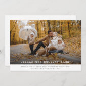 義務的なホリデーカードおもしろいクリスマスフォトカード シーズンカード (正面/裏面)