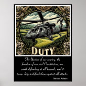 義務: 緑豊かな丘陵の上 ポスター (正面)