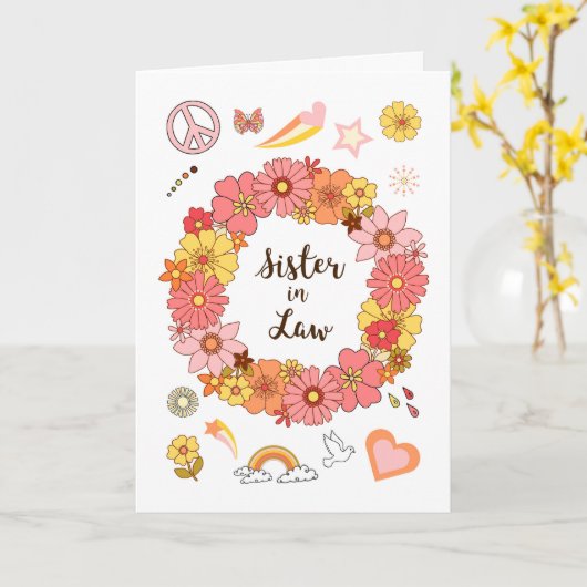 義妹の母の日のフローラ平和と愛 カード (黄色い花)