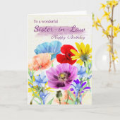義妹の水彩花グリーティングカード カード (黄色い花)
