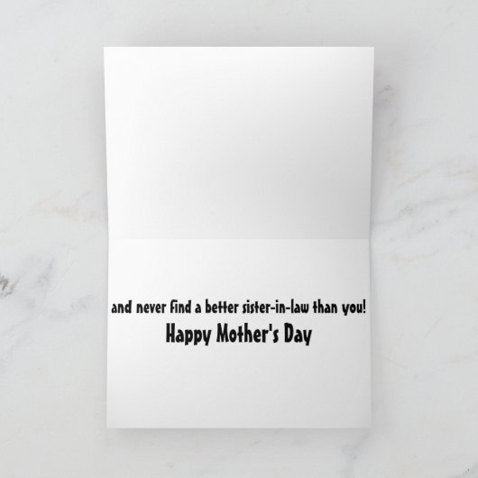 義姉おもしろい母の日の幸せ カード (内部)