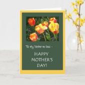 義姉の母の日札 – 「チューリップ」 カード (黄色い花)