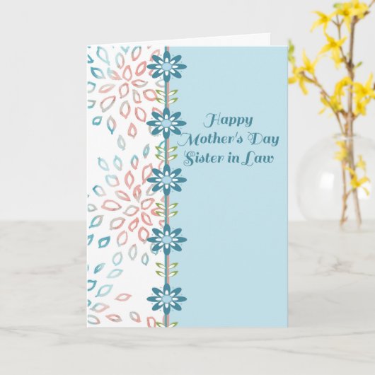 義姉の花つき母の日用カード カード (黄色い花)