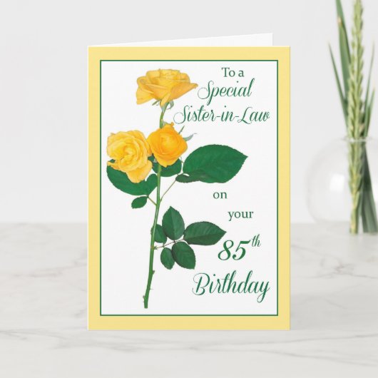 義姉妹の85歳の誕生日のバラ カード (正面)