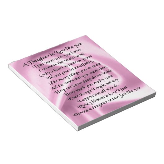 義歌の娘 – ピンクの絹 ノートパッド (アングル)