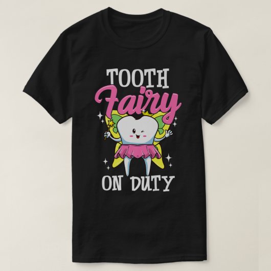 義歯妖精の義歯歯科補助歯科衛生士 Tシャツ (デザイン正面)