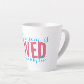 義母が愛する…ピンクターコイズ パーソナライズされた カフェラテマグ (右アングル)