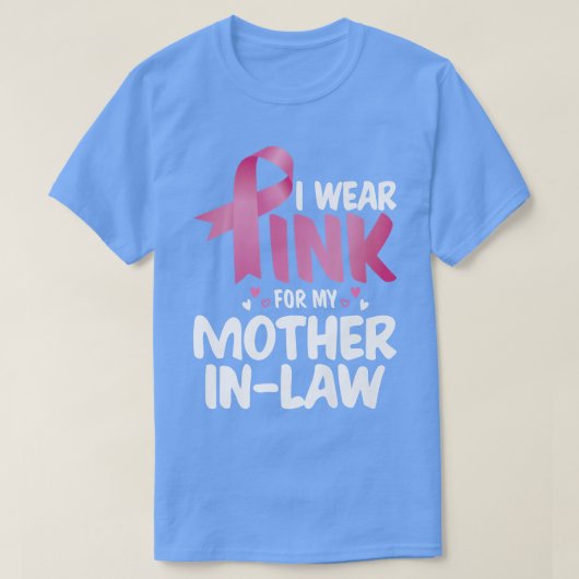 義母の乳がん阿波にピンク色を塗る Tシャツ (デザイン正面)