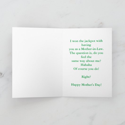 義母の日とバラ カード (内部)