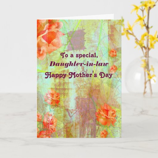 義母の日 – 花 カード (黄色い花)