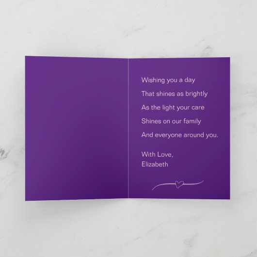 義母の紫へ幸せな母の日 カード (内部)