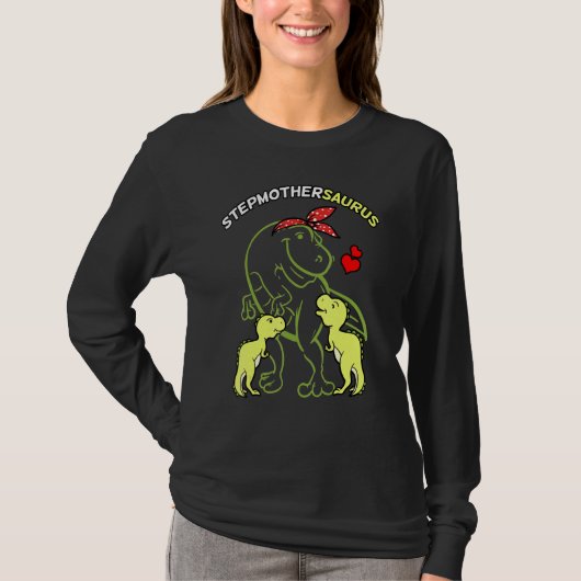 義母の義母2子供の恐竜 Tシャツ (正面)