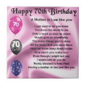 義母の詩-第70誕生日 タイル (正面)