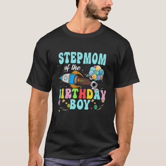 義母の誕生日宇宙飛行士の少年宇宙パーティー Tシャツ (正面)