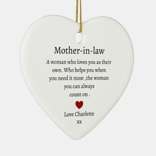 義母ギフト |法パーソナライズされた律上の母 セラミックオーナメント (右)