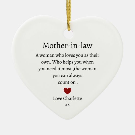 義母ギフト |法パーソナライズされた律上の母 セラミックオーナメント (正面)