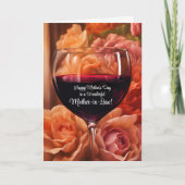 義母ハッピーマザーズ・デイとワイン カード (正面)