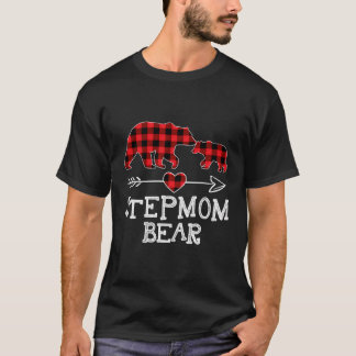義母ベアークリスマスパジャマレッドプリドバッファローファ Tシャツ