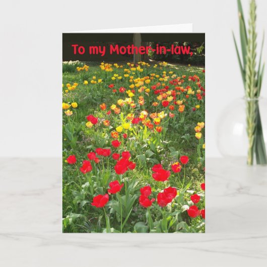 義母誕生日カード – 'チューリップ' カード (正面)
