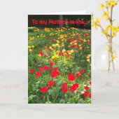 義母誕生日カード – 'チューリップ' カード (黄色い花)