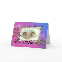 義母、旧式なP'cardのためのイースター願い
