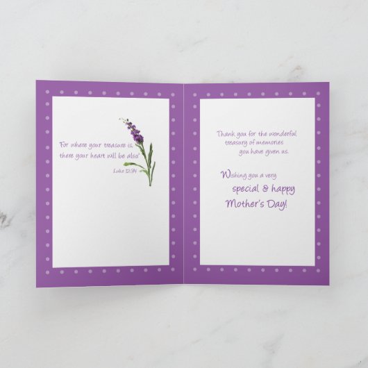 義母、母の日、宗教、山花 カード (内部)