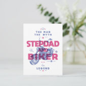 義父とバイクもしくは自転車に乗る人の男の神話の伝説 ポストカード (スタンド正面)