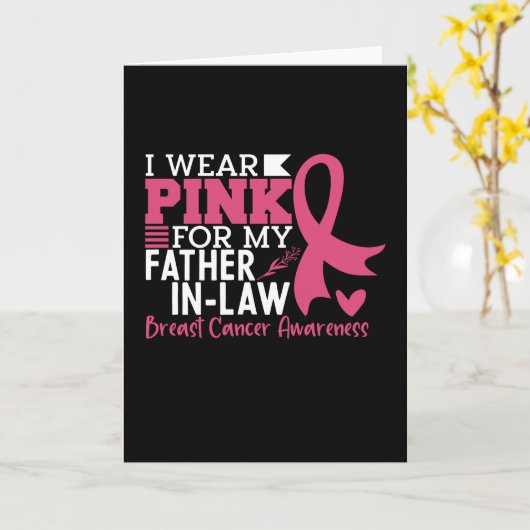義父の乳がん衣服ピンク カード (黄色い花)