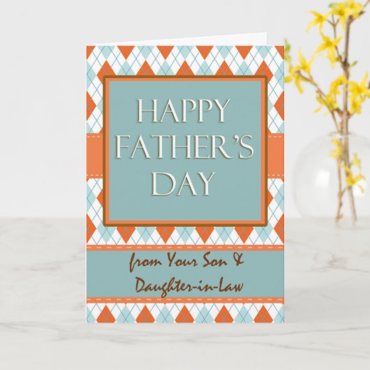 義父の日アーガイルは カード (黄色い花)