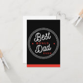 義父の父の日のカード、黒の最高のボーナスパパ カード (正面/裏面インサイチュ)