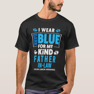 義父の結腸がんのためにダークブルーを着ています Tシャツ